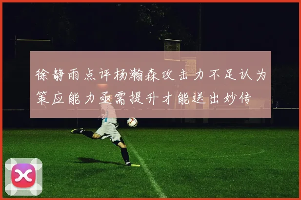 徐静雨点评杨瀚森攻击力不足认为策应能力亟需提升才能送出妙传